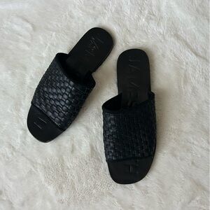 James smith Black Woven Slide Slippers 7